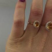 Two Citrine Rings With Diamonds