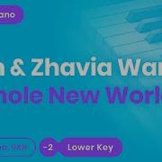 A Whole New World Lower Key Piano Karaoke Zayn Zhavia Ward