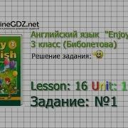 Unit 1 Lesson 16 Задание 1 Английский Язык Enjoy English 3 Класс Биболетова