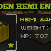 Gold Hemi 24K Engine Pixel Car Racer