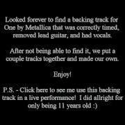 Metallica Backing Track One