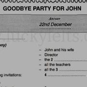 Goodbye Party For John Ielts Listening Practice Test With Answers